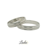 925 Silber rhodinierte Partnerringe – Freundschaftsringe Set für Paare – Damen- & Herrenring | LS-408/4